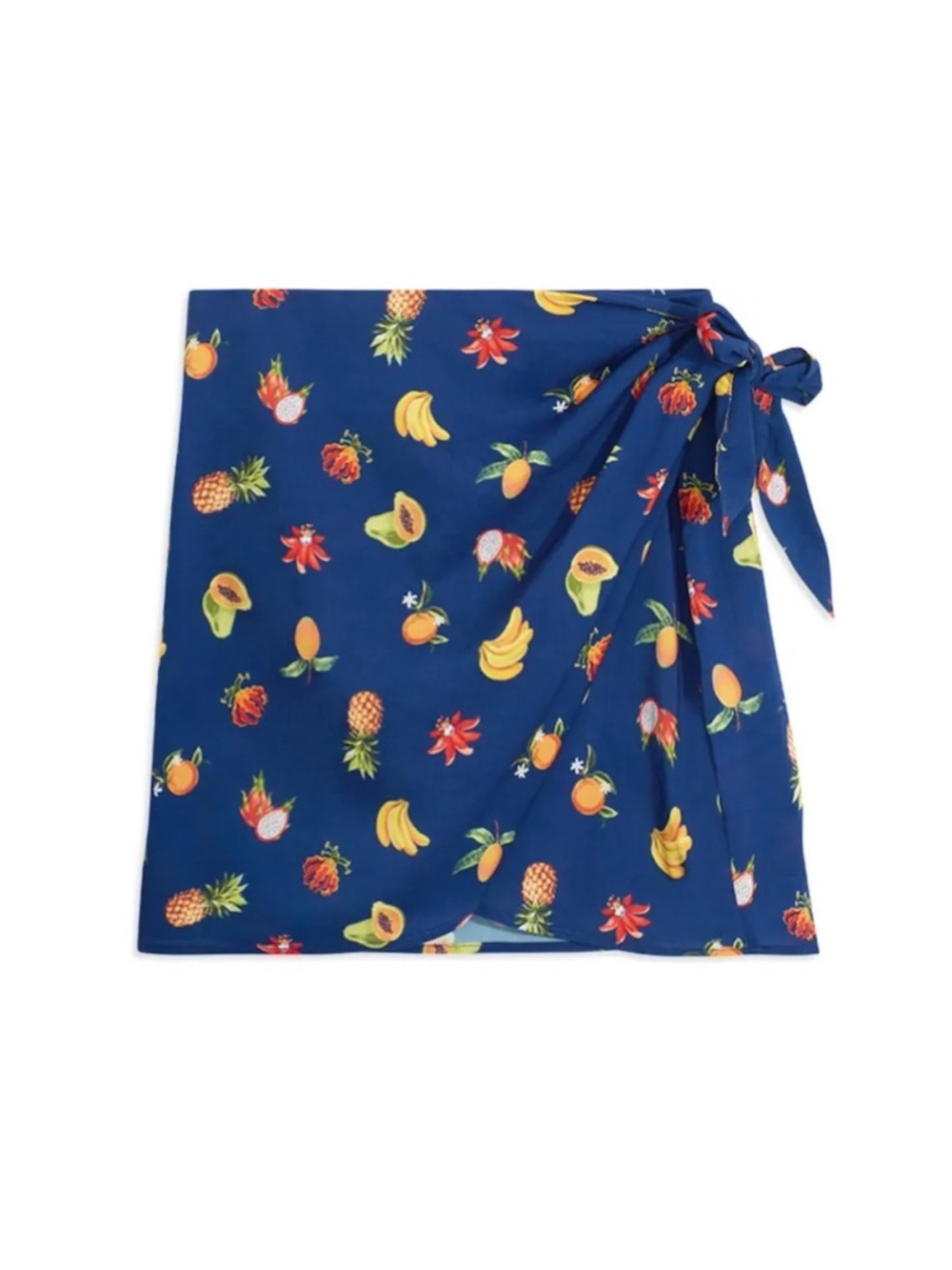 WEWOREWHAT Blue Depth Chloe Cover-Up Mini Skirt Fruit Print - Picture 3 of 5